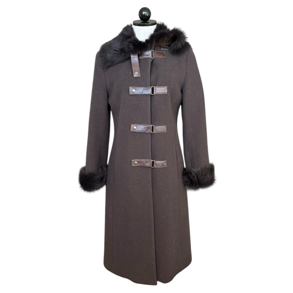 Mackage Canada Coat Wool Cashmere Toscana Fur Trim Collar and Cuffs Size M